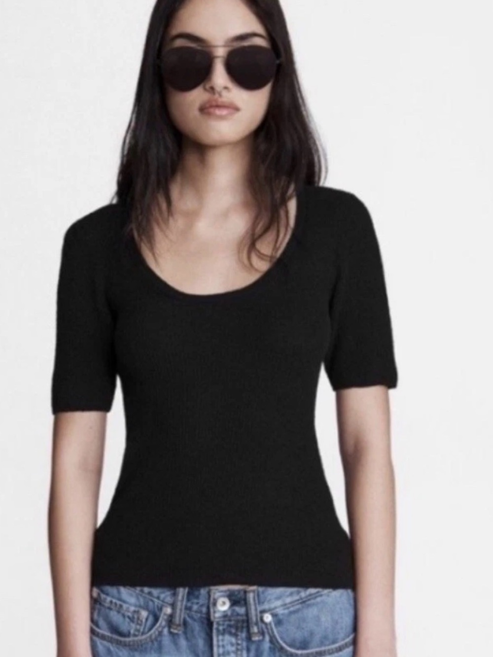 NWT OTHER STORIES big Scoop Neck Short Sleeve Sweater